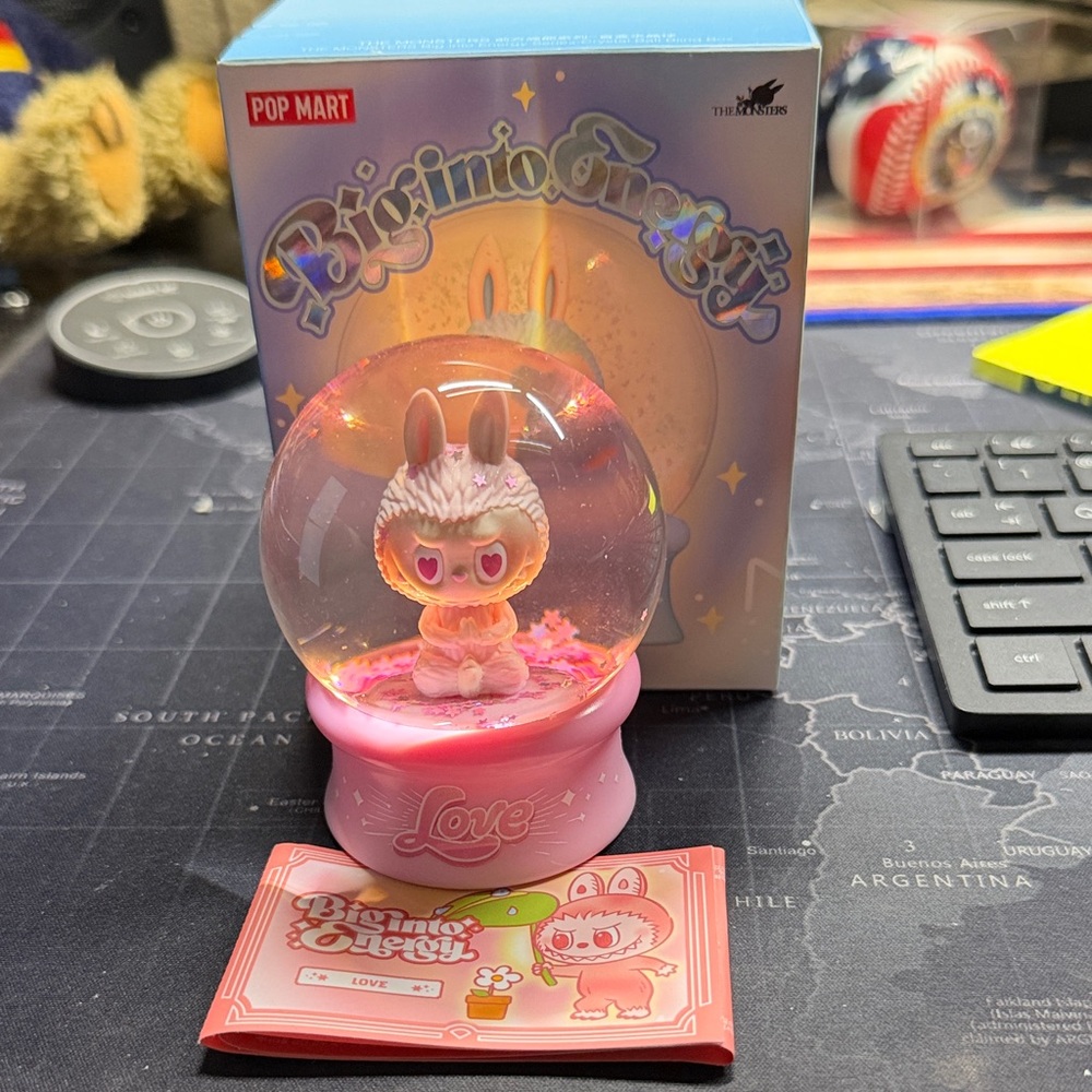 Pink Bunny Snow Globe